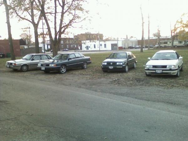 Is the little Jetta scared? (Funny thing is, the Jetta is faster than the 4000 and the 90 here...)